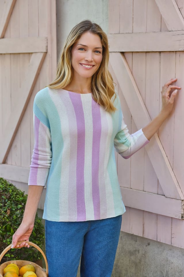 WoolOvers WoolOvers Women's Vertical Stripe Jumper - 3