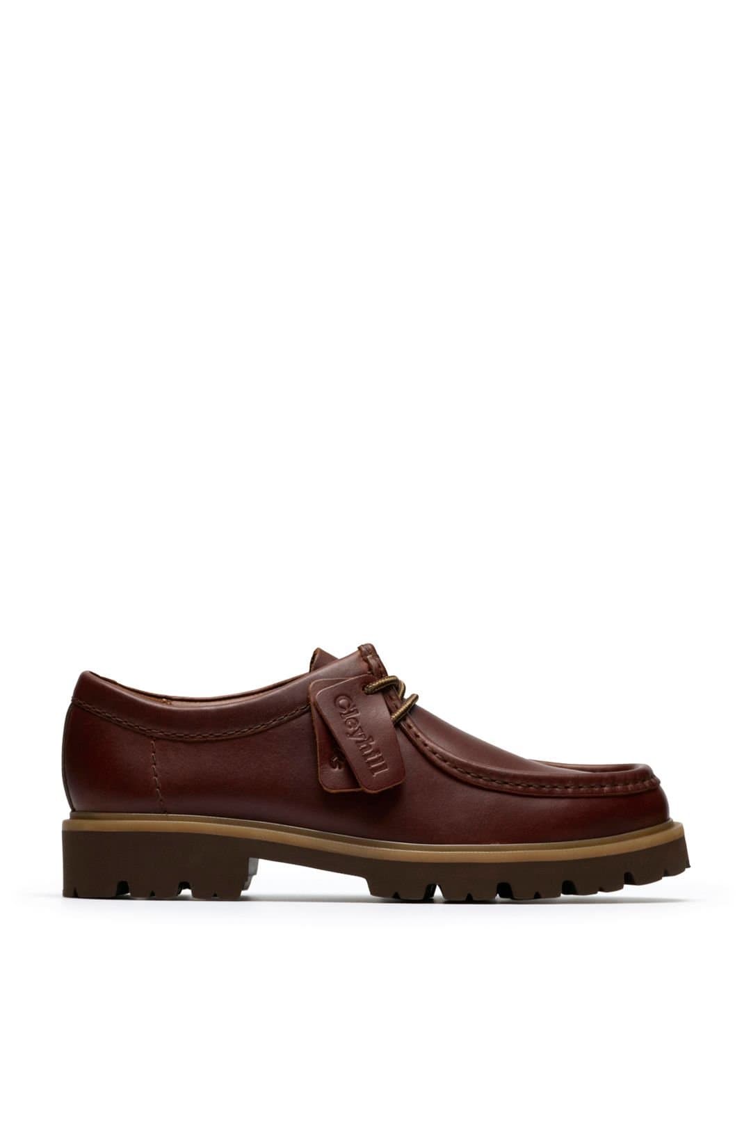 Clarks Clarks Men's Cleyhill Seam Leather Lace-Up Shoe Brown in Tan