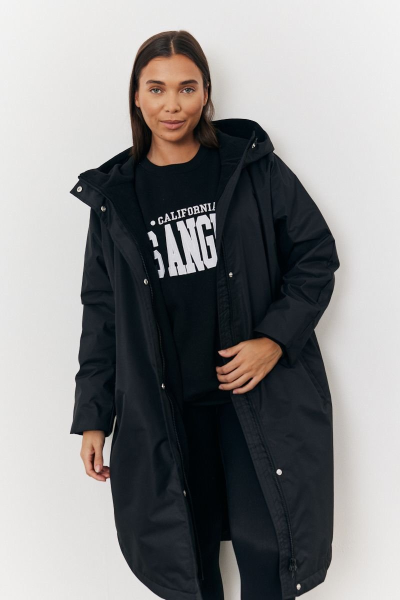 In The Style In The Style Women's Black Borg Lined Robe Coat - 1