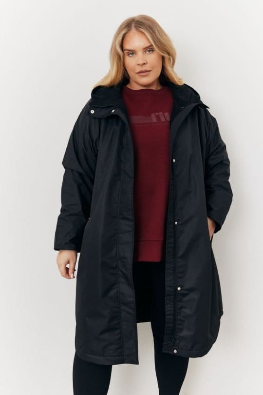 In The Style In The Style Women's Black Borg Lined Robe Coat - 3
