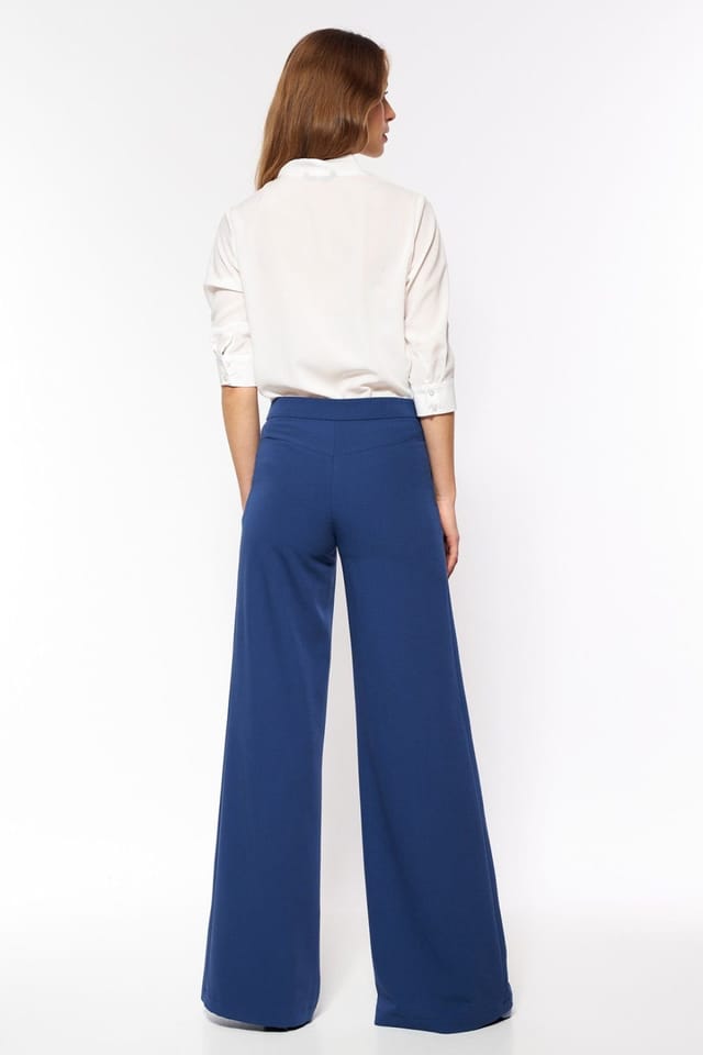 Love Lace Love Lace Women's Cobalt Soft Office Palazzo Trousers in Blue - 3