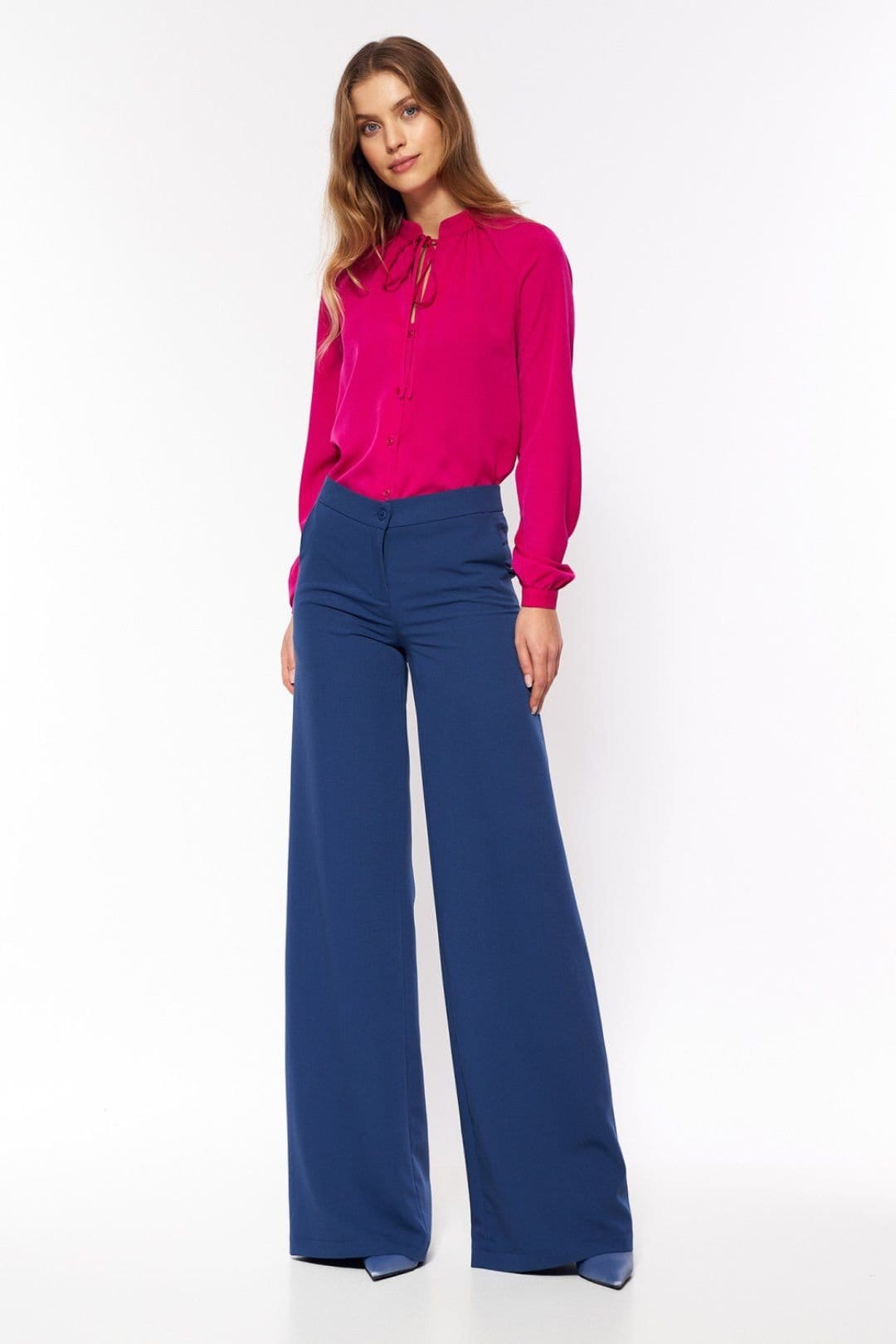 Love Lace Love Lace Women's Cobalt Soft Office Palazzo Trousers in Blue - 4