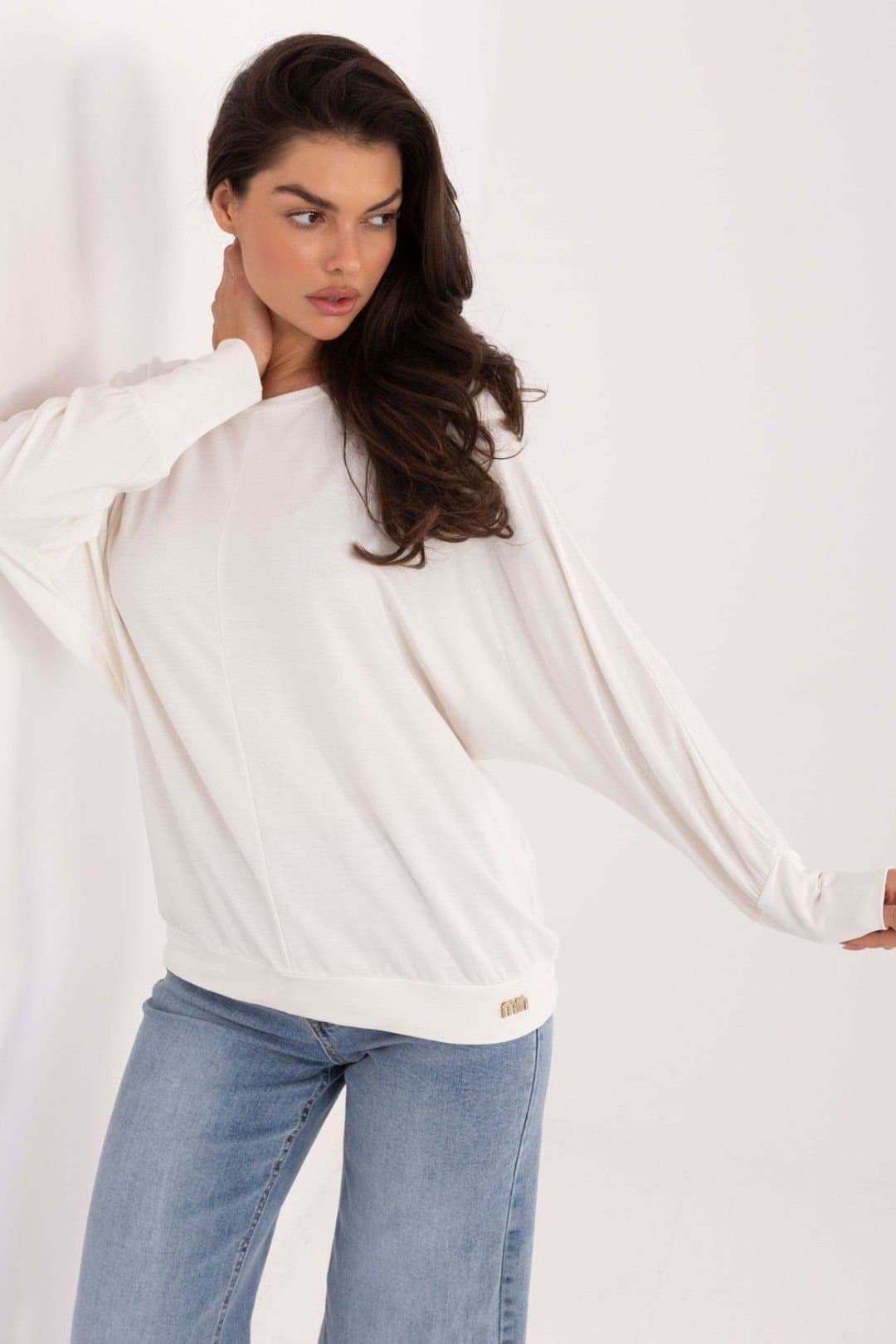 Love Lace Love Lace Women's Micro Modal Casual Blouse Round Neck in Cream