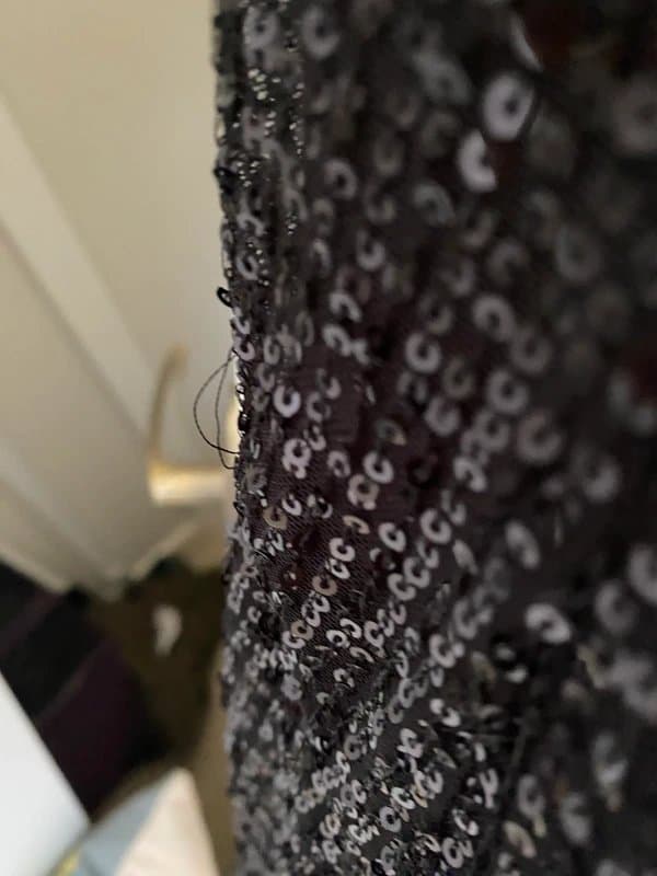 Yumi Yumi long sleeved black sequin dress