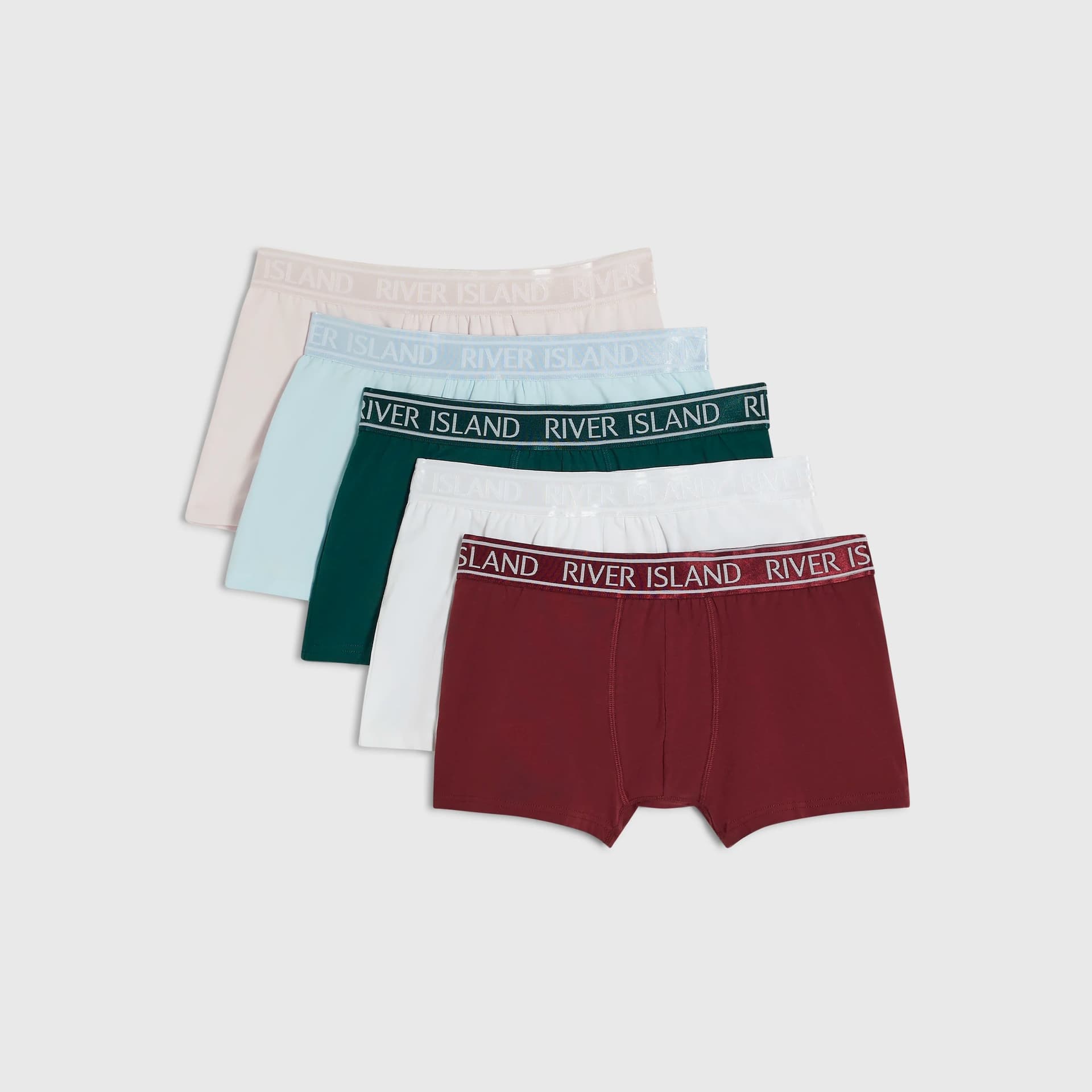 River Island Mens River Island White Pastel Colour Pack Of 5 Trunks