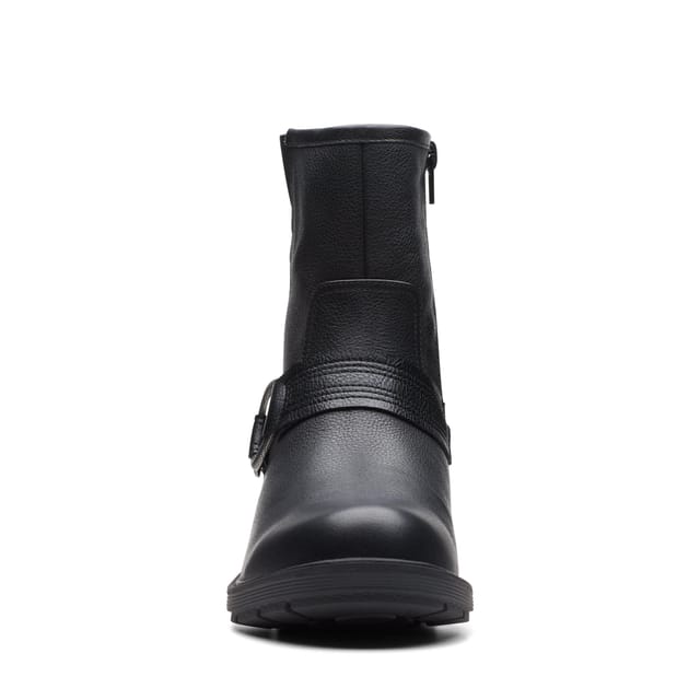 Clarks Clarks Women's Hearth Cross Black Leather Ankle Boots - 3