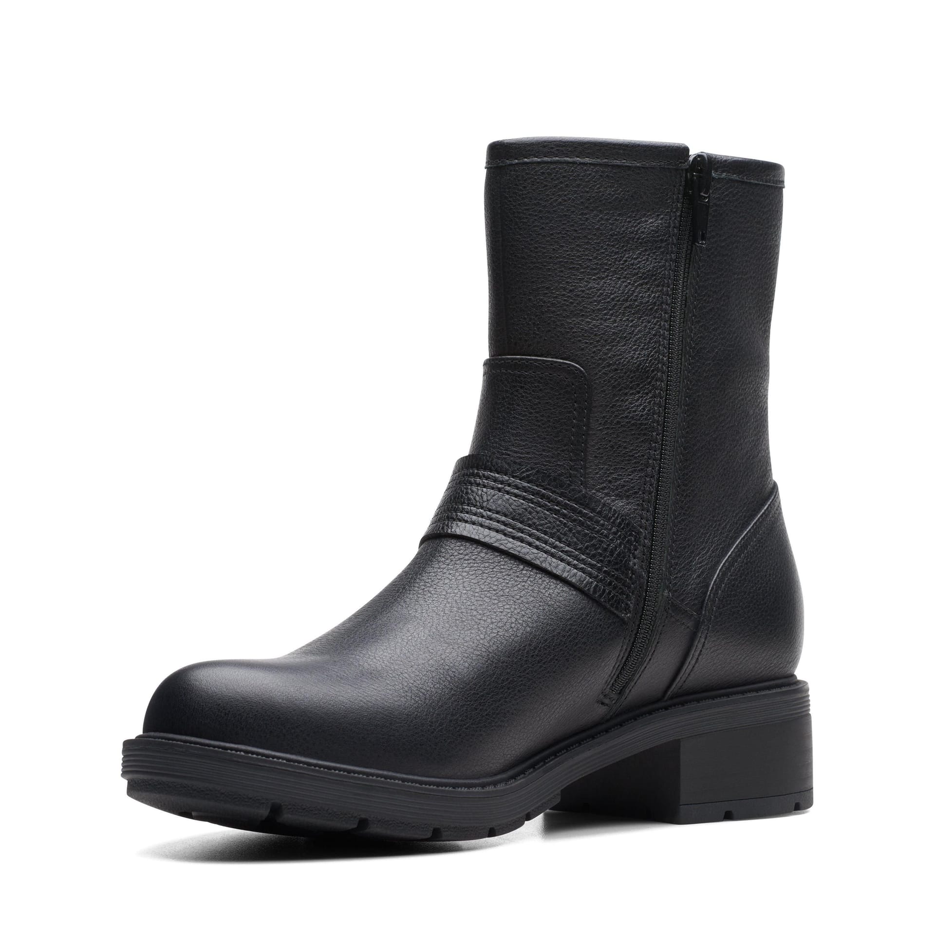 Clarks Clarks Women's Hearth Cross Black Leather Ankle Boots - 4