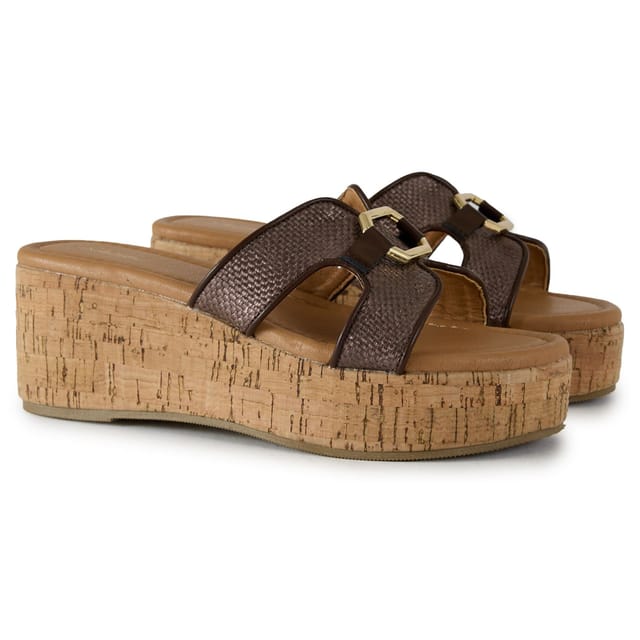 SOLESISTER SOLESISTER Women's October Wedge Platform Sandals in Brown - 2