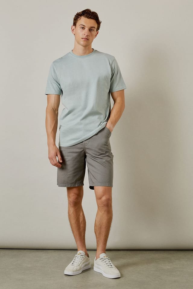 Burton Burton Men's Dusty Blue Plain Crew Neck T-shirt in Light Blue - 2