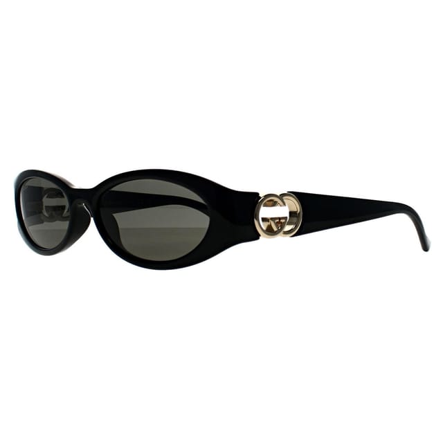 Gucci Gucci Women's Oval Shiny Black Gold Grey GG1660S - 2