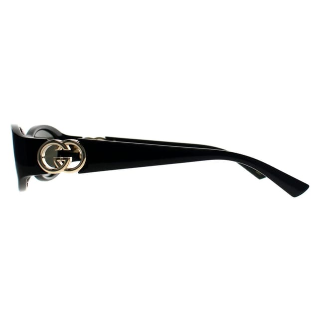 Gucci Gucci Women's Oval Shiny Black Gold Grey GG1660S - 3
