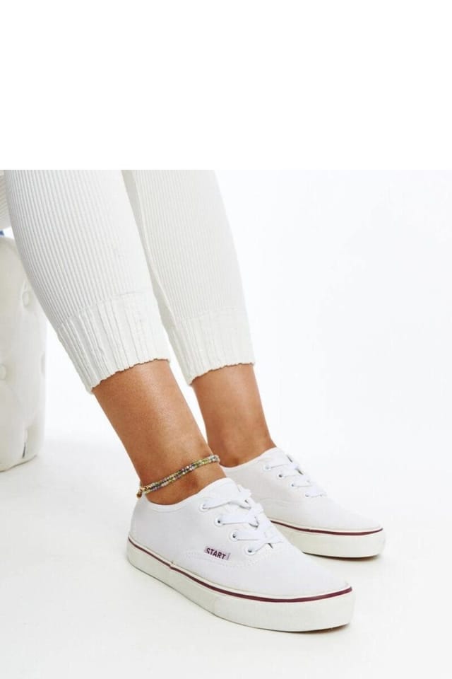 Love Lace Love Lace Women's Classic Lace Up Sneakers Erla Low Profile Rubber Sole Brown in White - 2
