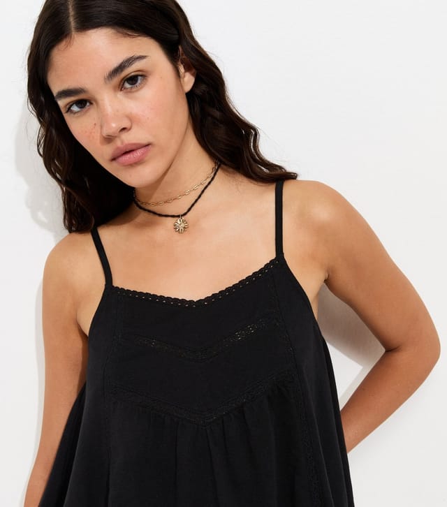 New Look Women's Black Lace Trim V-Neck Cami Top New Look - 3