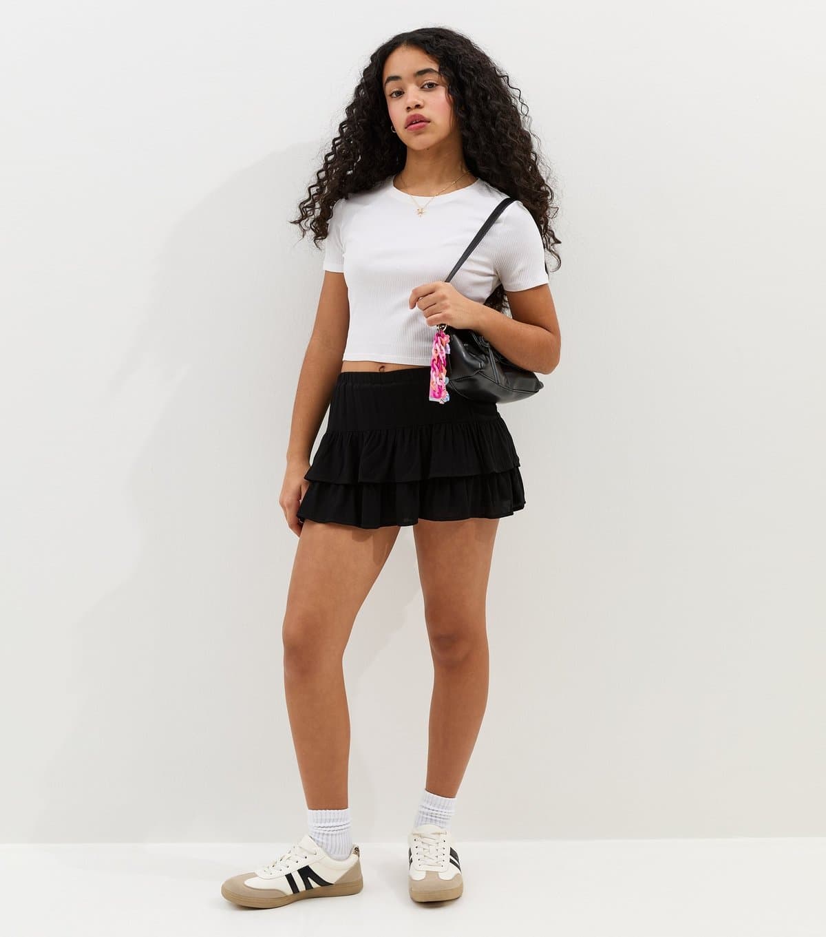 New Look Girls' Black Crinkle Texture Rara Skort New Look