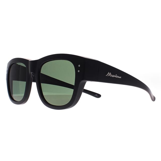 montana montana Men's Square Matte Grey G15 Polarized FO7 Fit Over Glasses Sunglasses in Black - 2