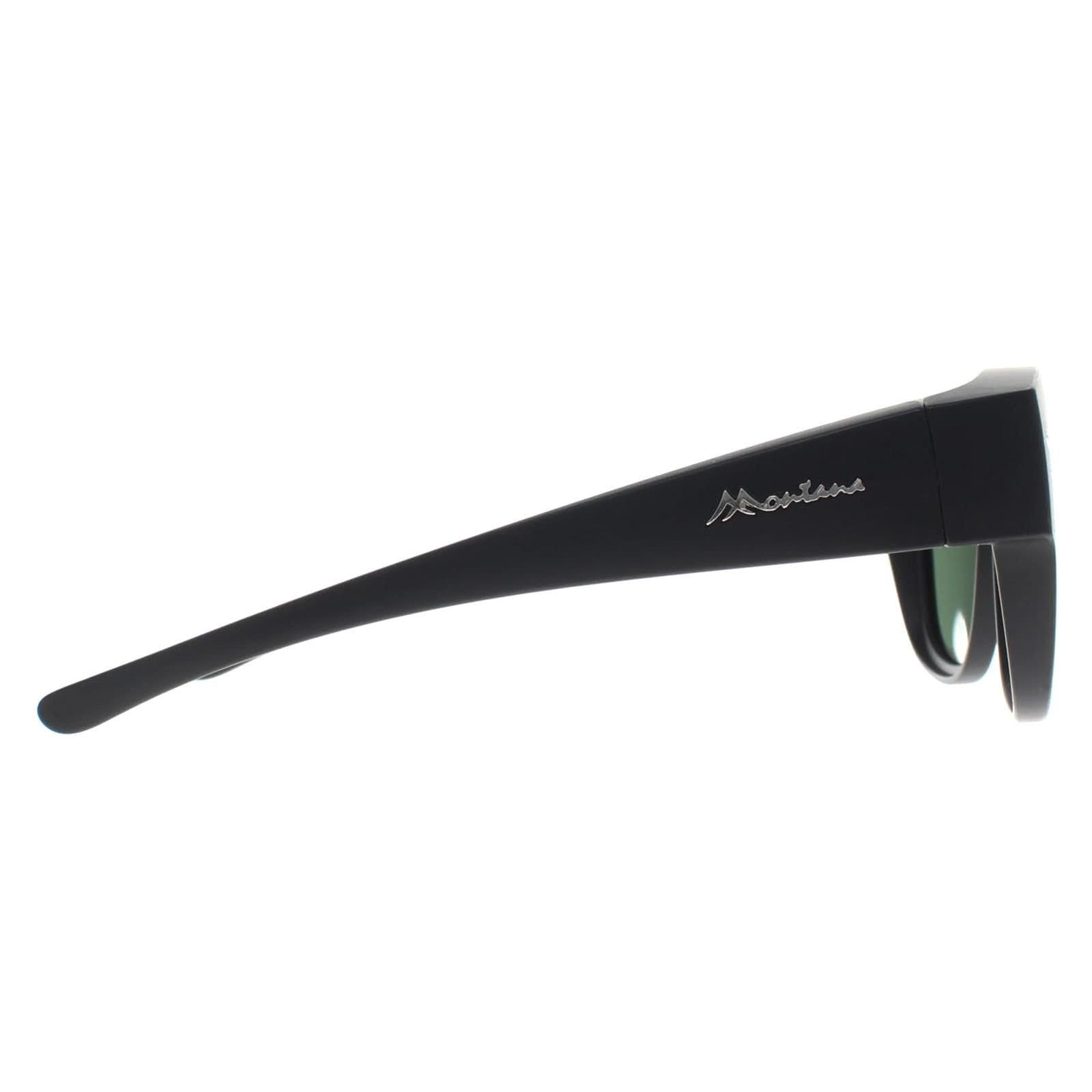 montana montana Men's Square Matte Grey G15 Polarized FO7 Fit Over Glasses Sunglasses in Black - 4