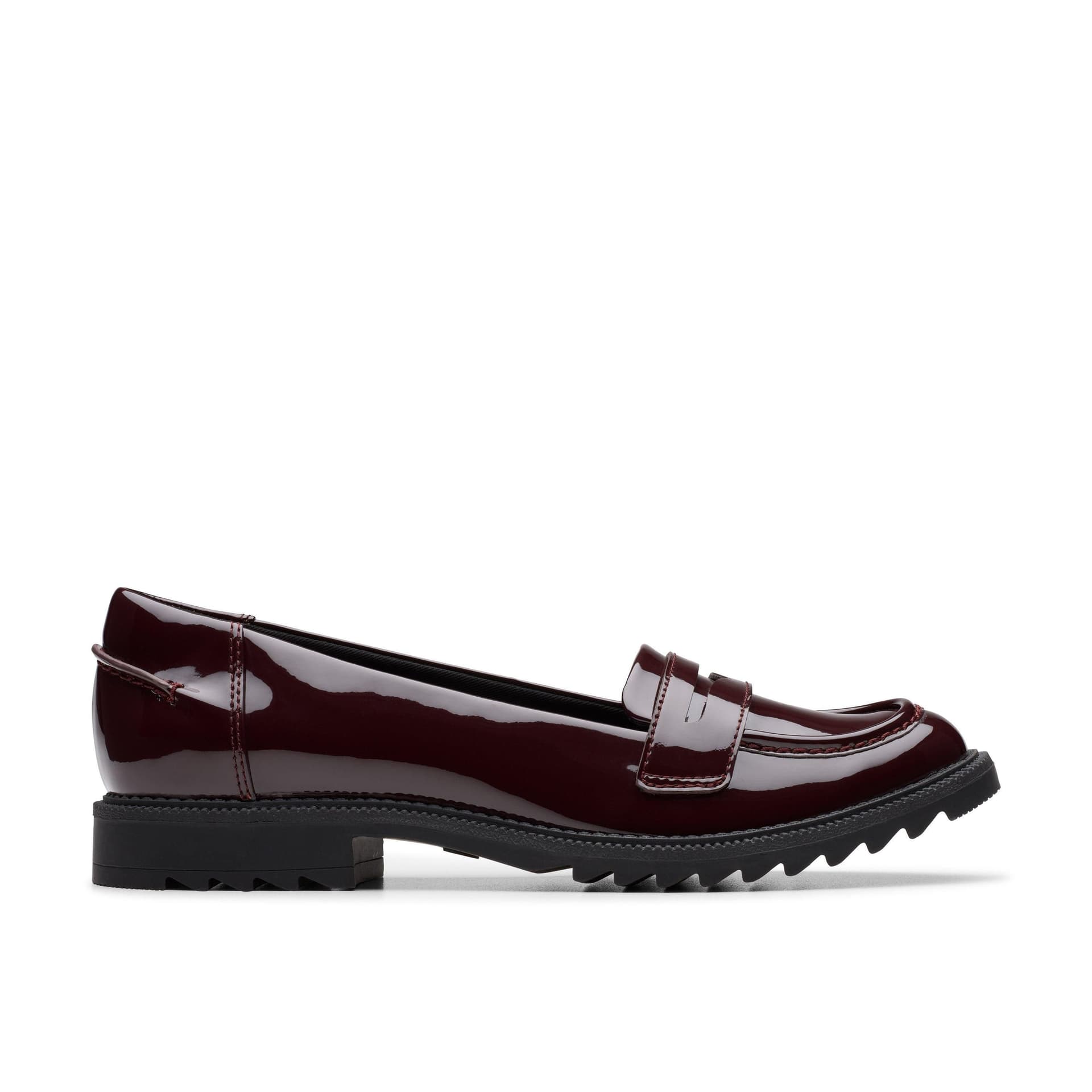 Clarks Clarks Women's Griffin Milly Burgundy Loafers, Slip Ons in Red