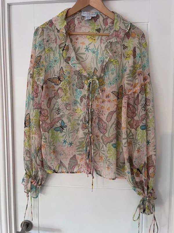 Never Fully Dressed Never fully dressed butterfly chiffon blouse size 12