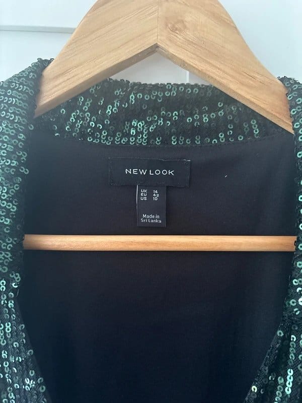 New Look Dark Green Sequin Dress Size 14