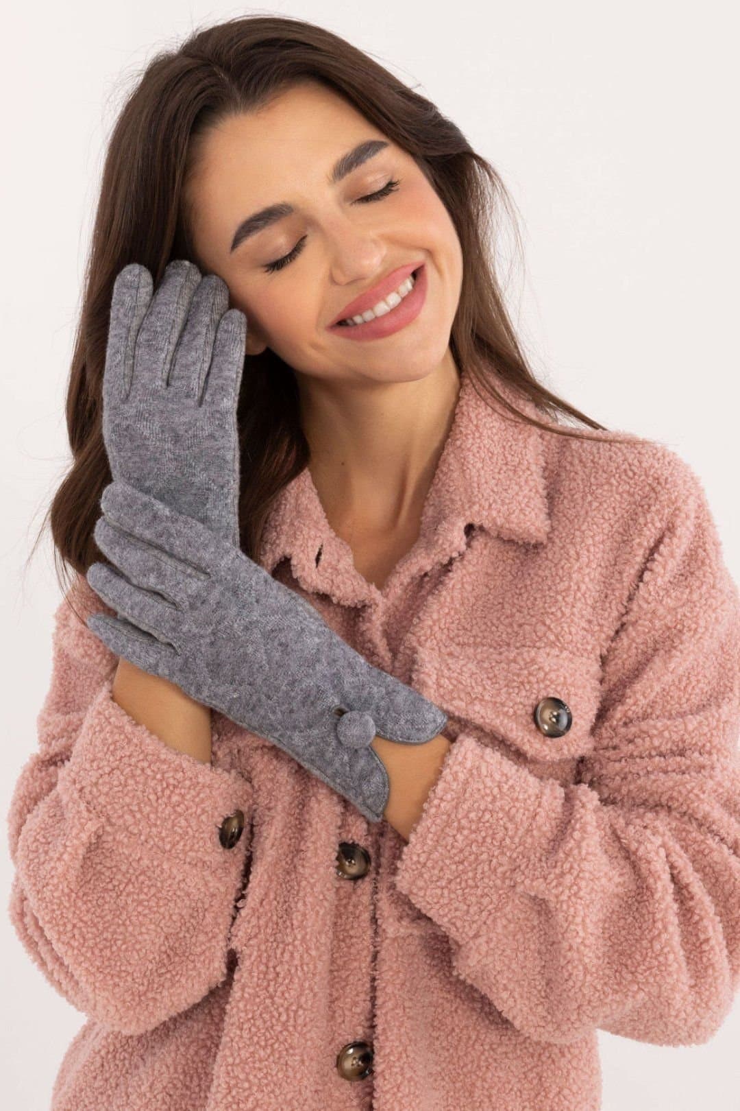 Love Lace Love Lace Women's Elegant Insulated Smooth Gloves with Phone Touchscreen Operation in Grey