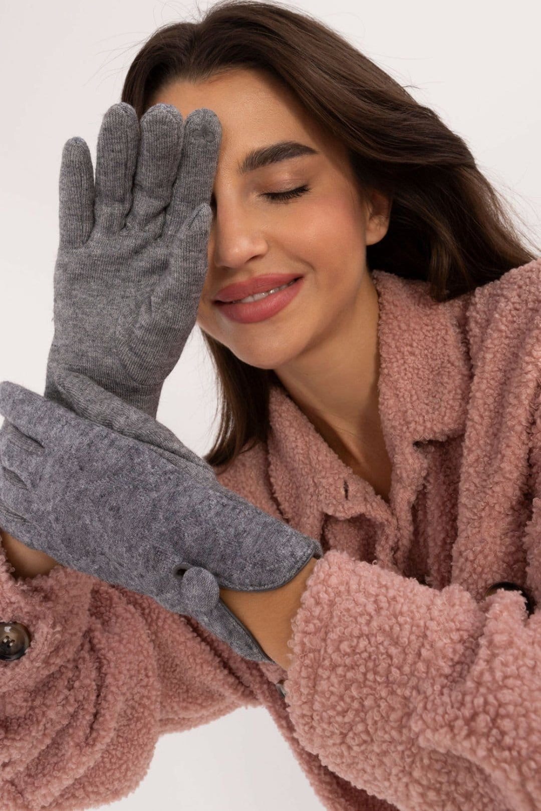 Love Lace Love Lace Women's Elegant Insulated Smooth Gloves with Phone Touchscreen Operation in Grey - 4