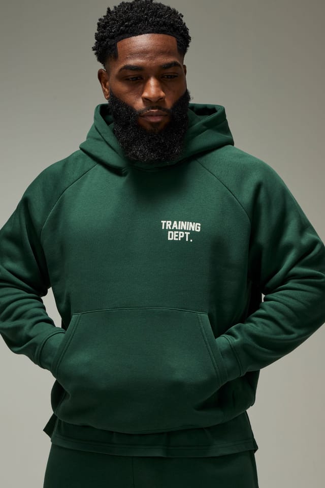 Training Dept. Training Dept. Men's Training Dept Oversized Boxy Hoodie in Green - 3