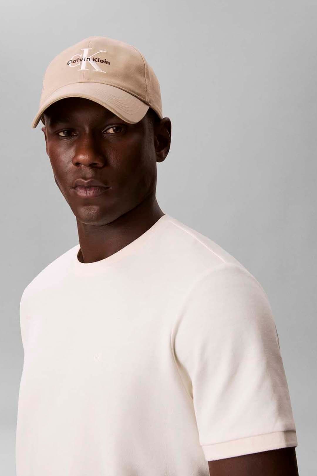 Calvin Klein Calvin Klein Men's Monologo Embroidery Baseball Cap Crockery in Beige