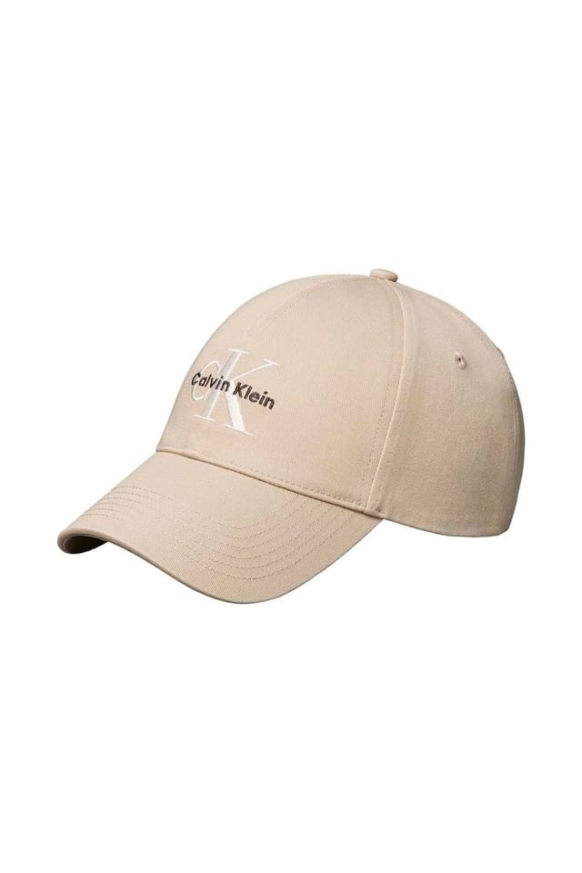 Calvin Klein Calvin Klein Men's Monologo Embroidery Baseball Cap Crockery in Beige - 2