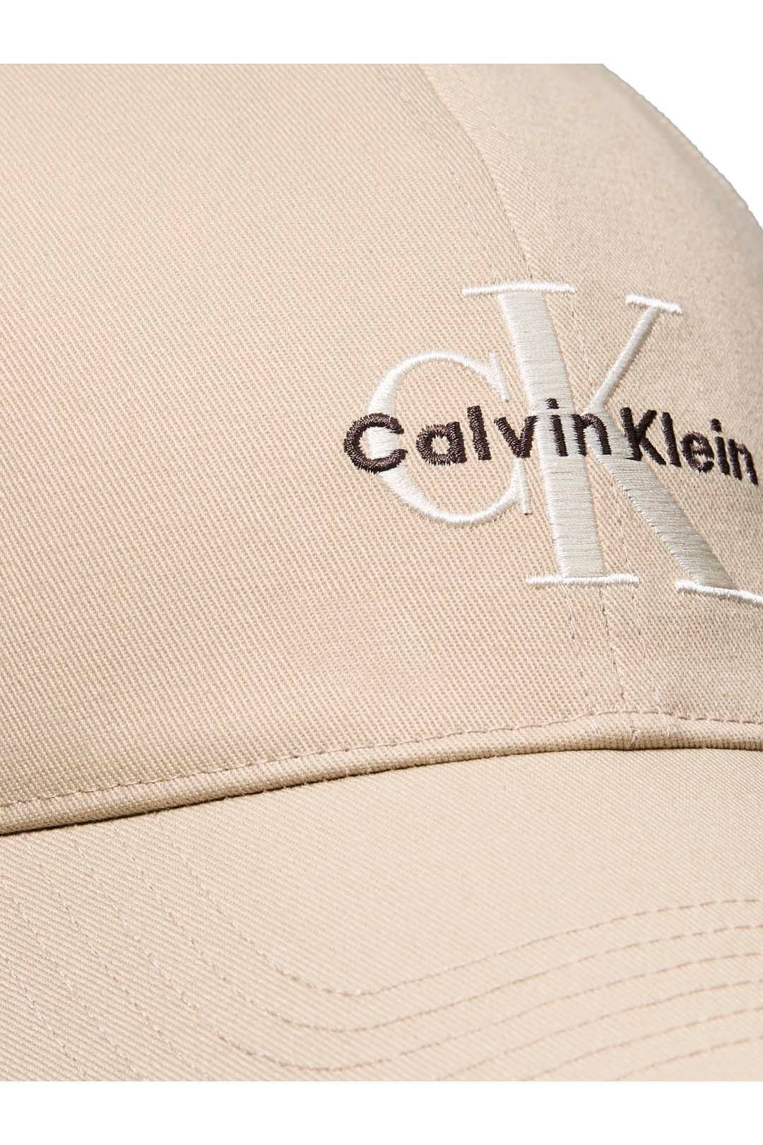 Calvin Klein Calvin Klein Men's Monologo Embroidery Baseball Cap Crockery in Beige - 3