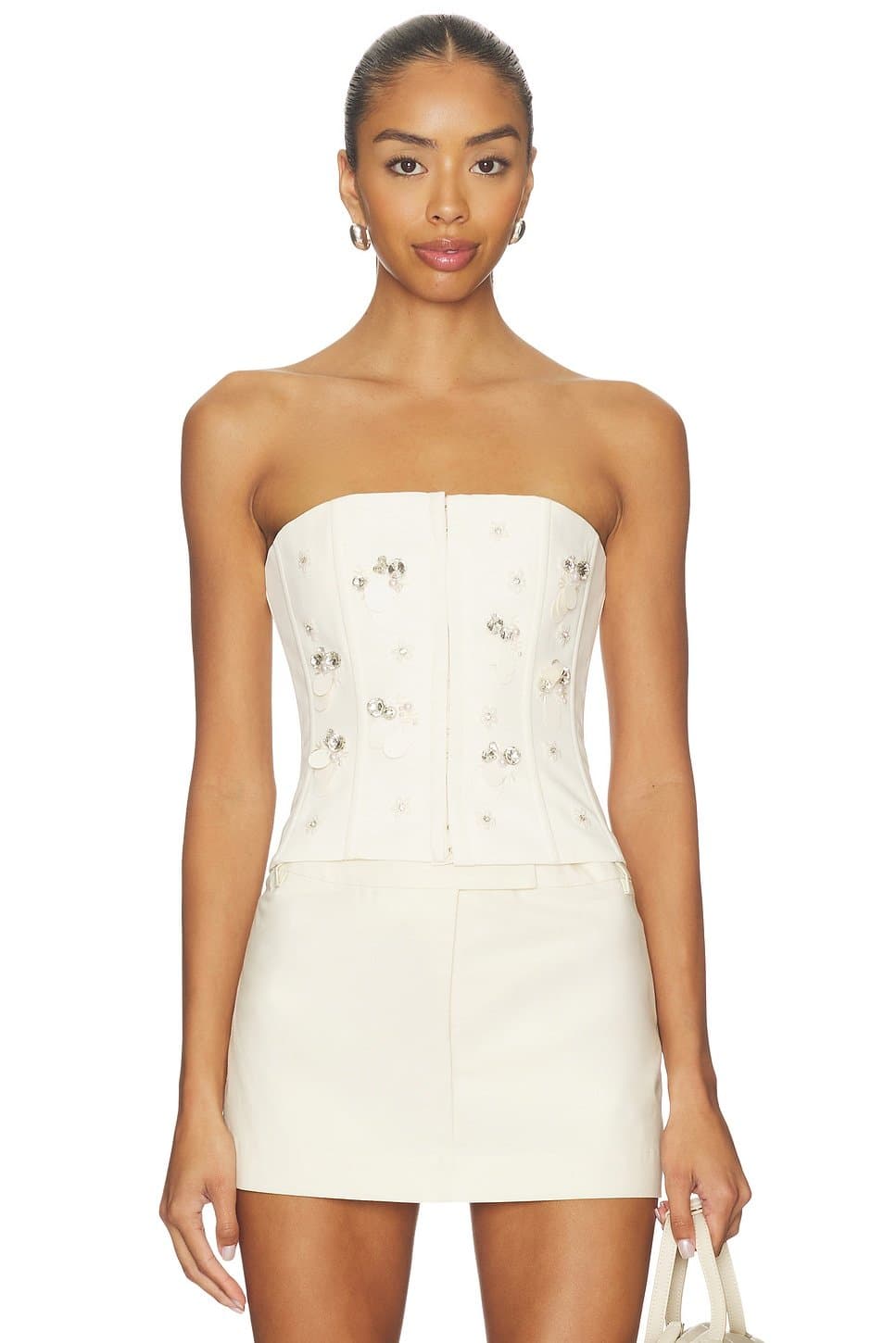 revolve Embellished Twill Corset Top