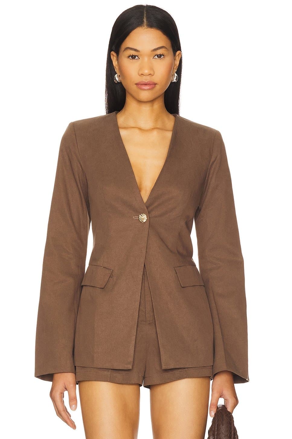 revolve Revolve Coffee Fitted Blazer