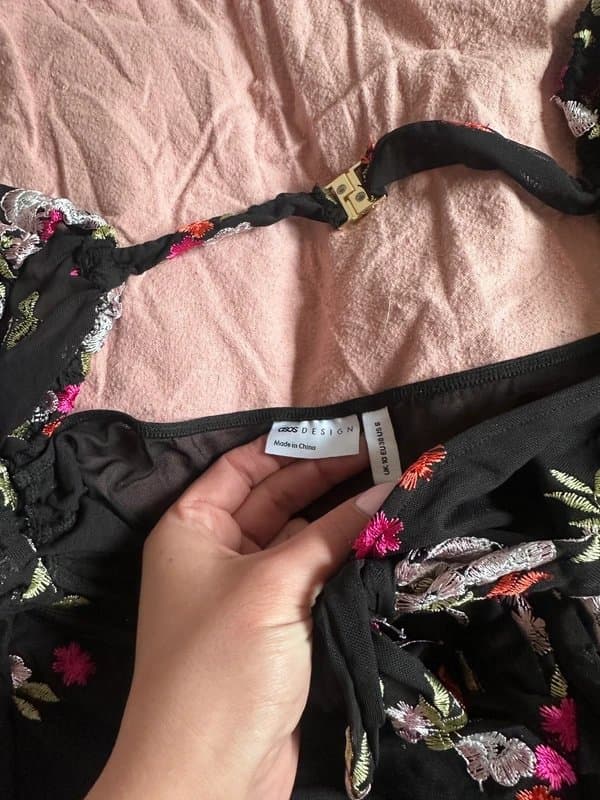 ASOS ASOS embroidered black bodysuit