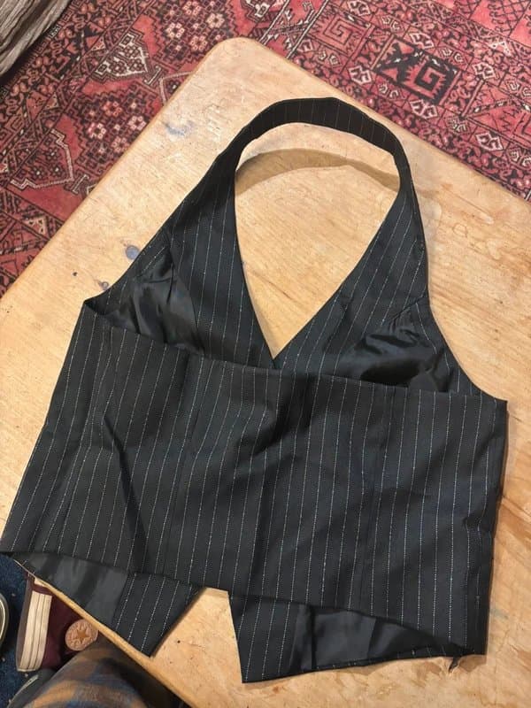 New Look Black Sparkly halter neck waistcoat