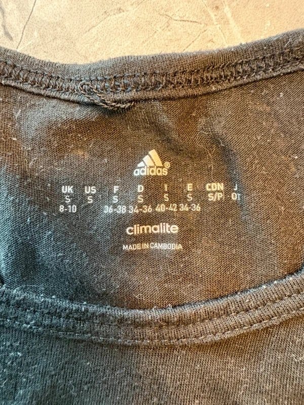 Adidas Climalite Black Gym Vest Top UK 8–10