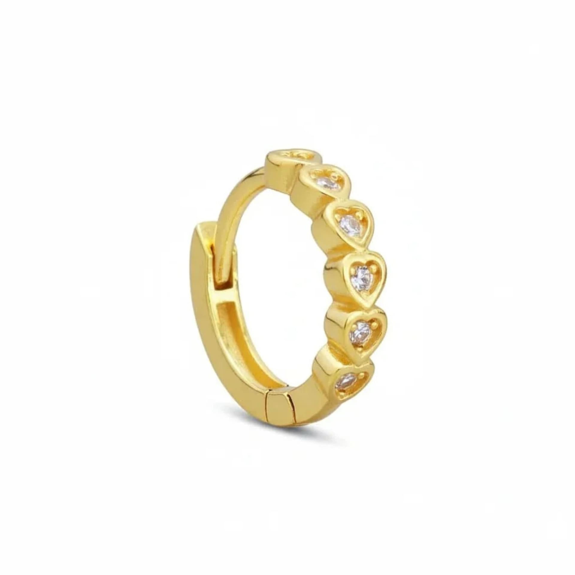 Angel Barocco Angel Barocco Women's Heart Diamond Huggie Hoop Earrings - gold