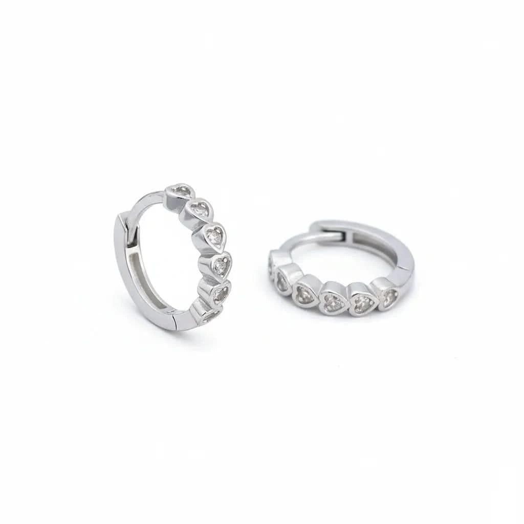 Angel Barocco Angel Barocco Women's Heart Diamond Huggie Hoop Earrings - gold - 4