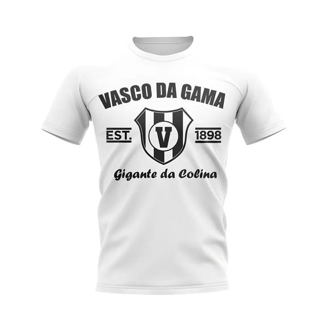 Vasco da Gama Vasco da Gama Men's Personalised Established Football T-Shirt in White - 2
