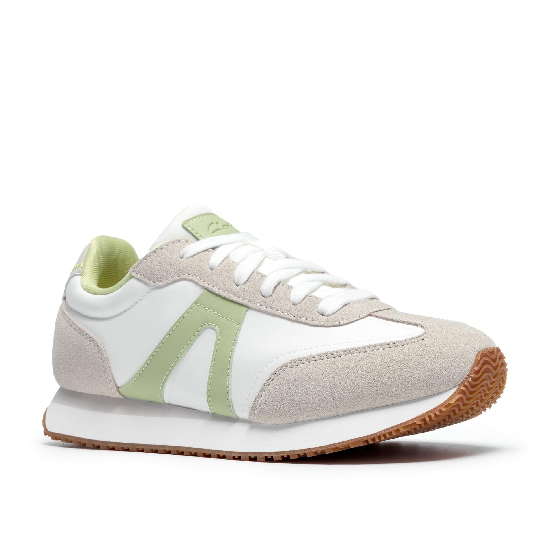 Clarks Clarks Women's Calo Run Light Green Combination Trainers in White - 4