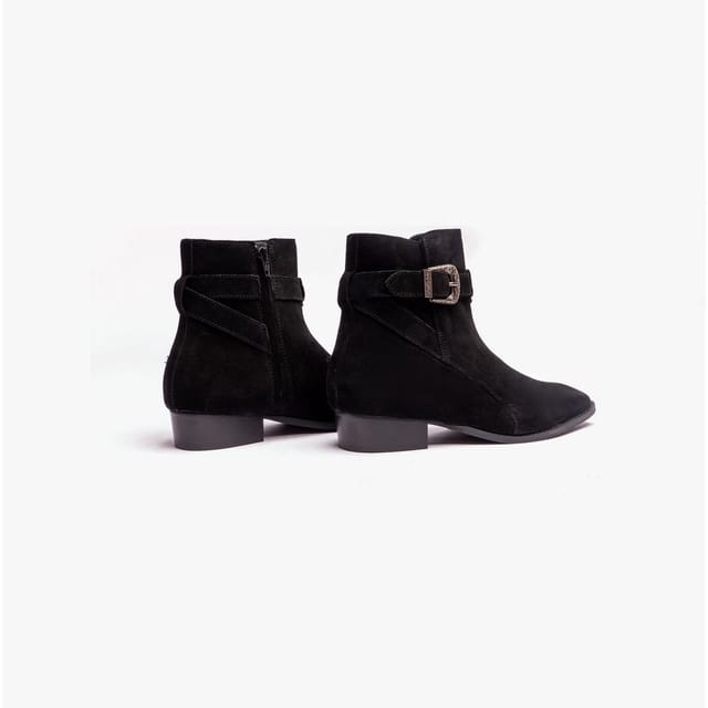 Club Cubano Club Cubano Men's Ricardo Buckle Cuban Heel Ankle Boots in Black - 2
