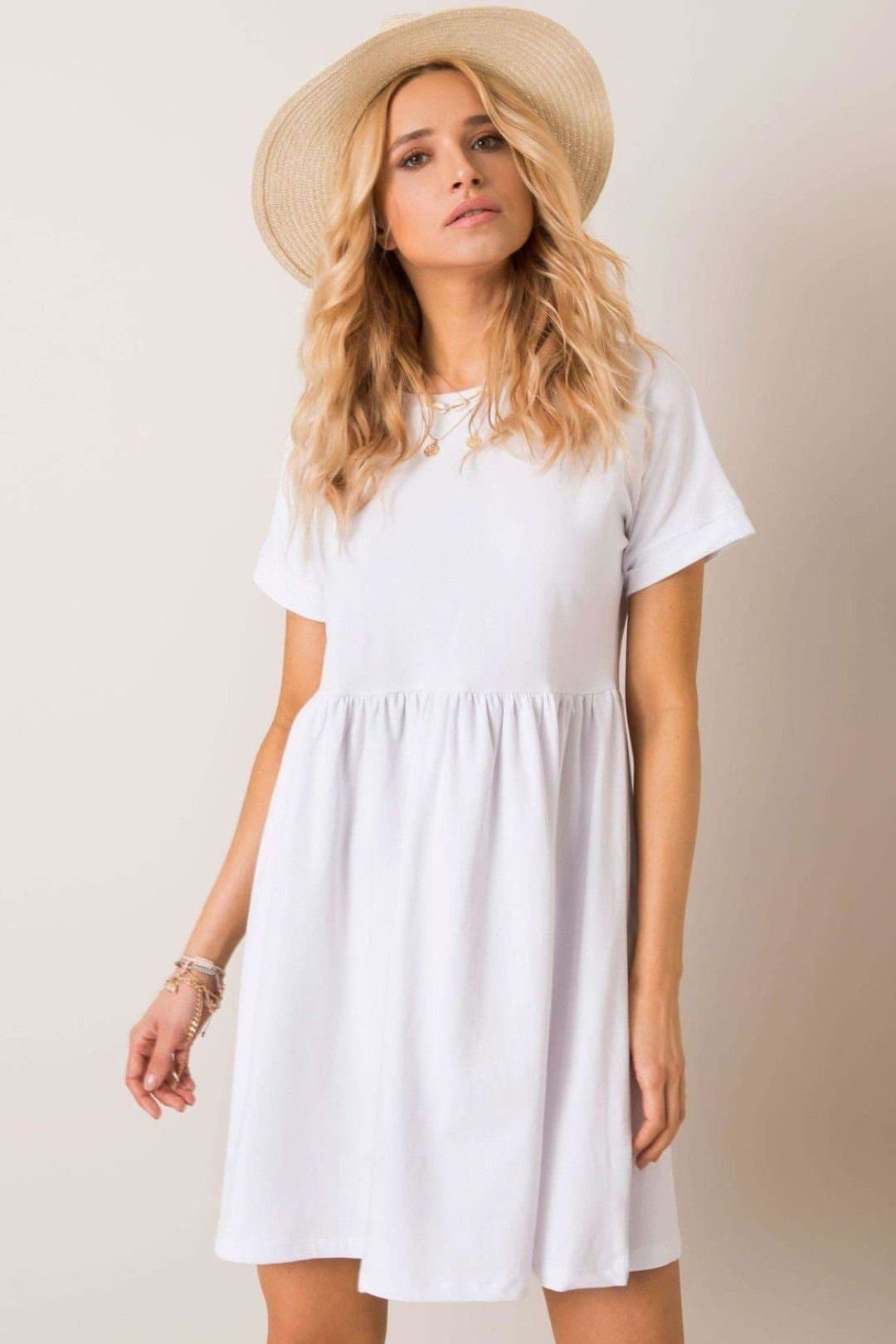 Love Lace Love Lace Women's Everyday Cotton Flared Unbuttoned Dress Style 192733 in White