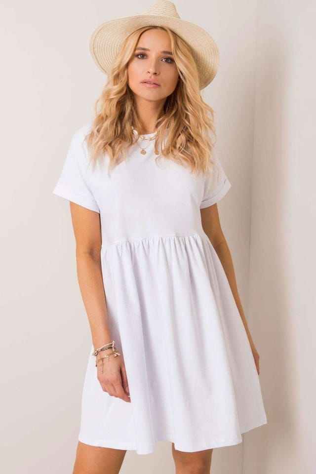 Love Lace Love Lace Women's Everyday Cotton Flared Unbuttoned Dress Style 192733 in White - 2