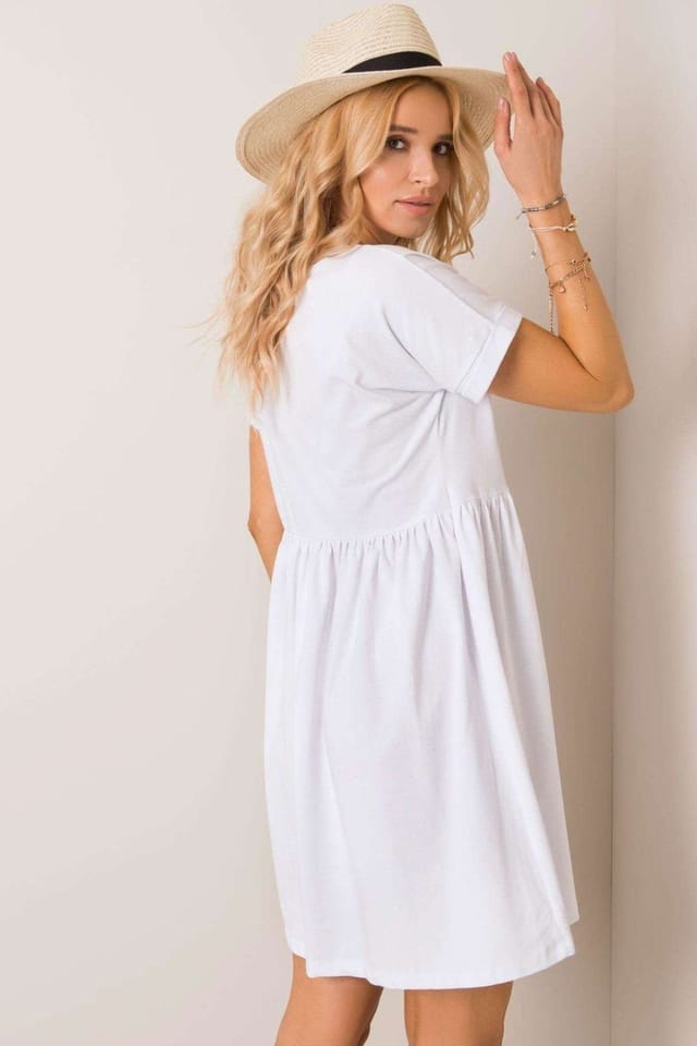 Love Lace Love Lace Women's Everyday Cotton Flared Unbuttoned Dress Style 192733 in White - 3