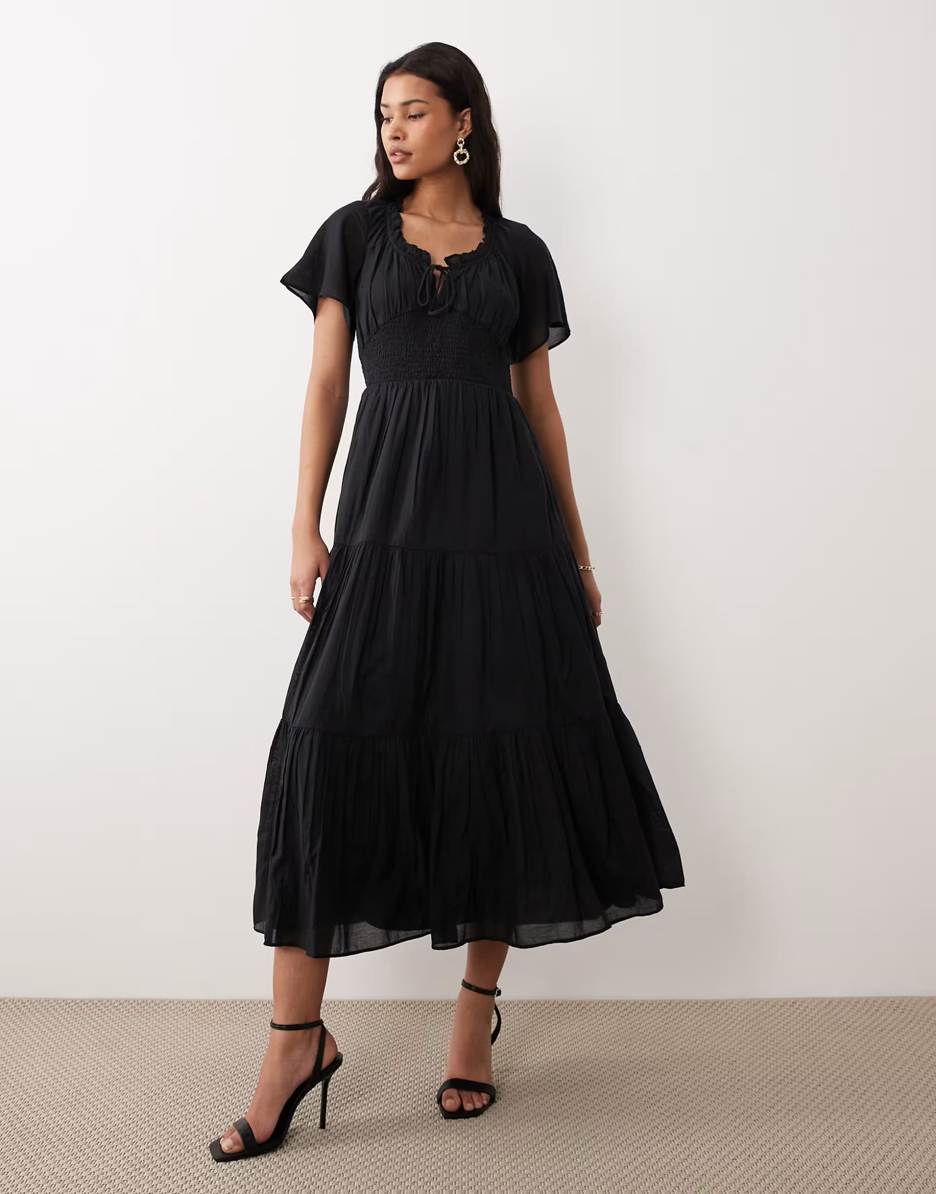ASOS Nobody's Child Caliope midi dress in black