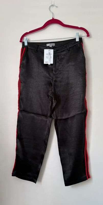 ASOS Petite Black Satin Cigarette Trousers