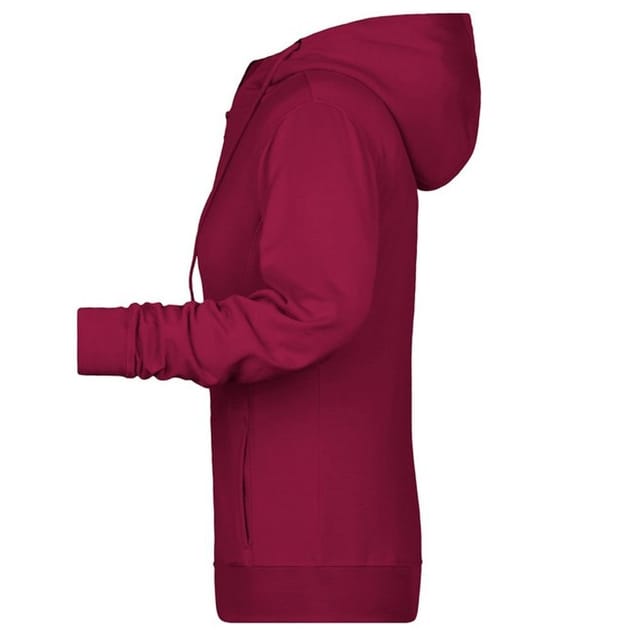 James and Nicholson James and Nicholson Women's Full Zip Hoodie in Wine - 3