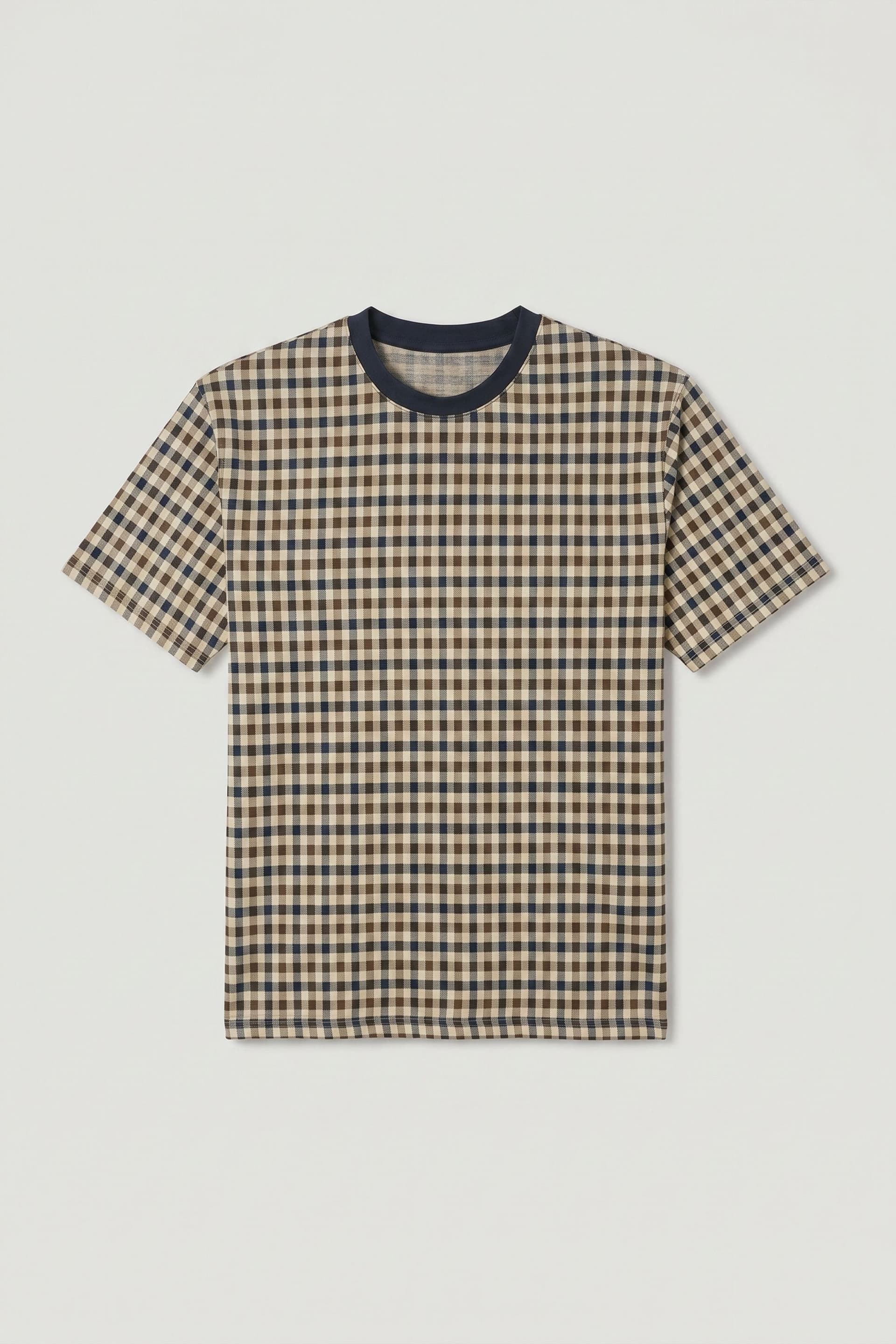 Aquascutum Aquascutum Men's Club Check T-Shirt Navy