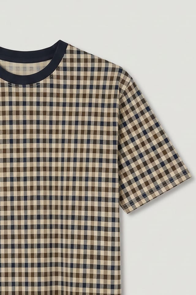 Aquascutum Aquascutum Men's Club Check T-Shirt Navy - 2