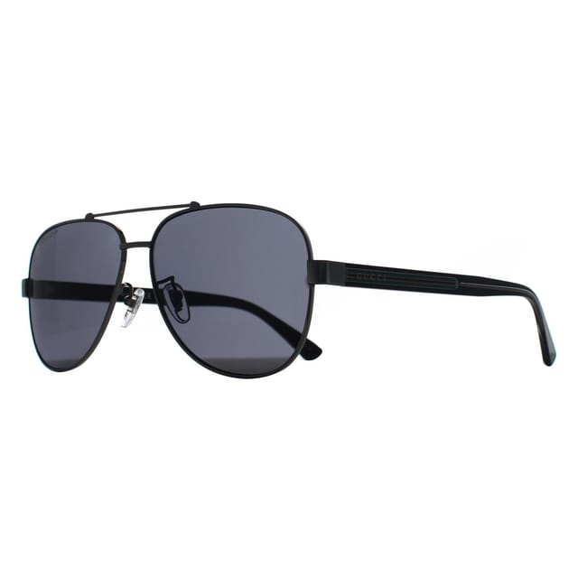 Gucci Gucci Men's Aviator Shiny Ruthenium Grey Mirror Polarized GG0528S - 2