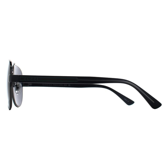 Gucci Gucci Men's Aviator Shiny Ruthenium Grey Mirror Polarized GG0528S - 3