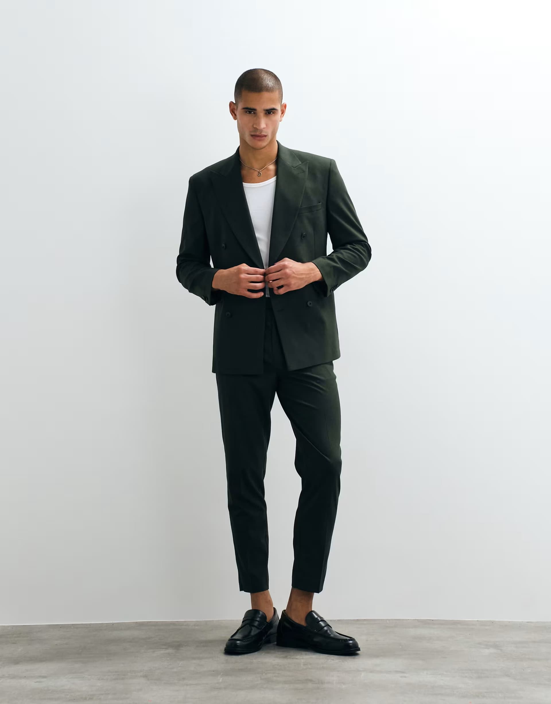 ASOS ASOS DESIGN tapered suit trousers in dark green